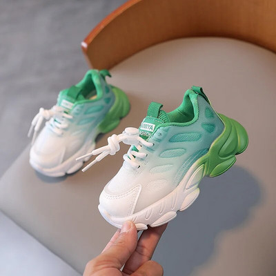 Toddler Baby Gradient Color Bērnu sporta apavi Mīksts skriešanas tīkls Elpojoši apavi zēniem meitenēm Apavi Modes kedas