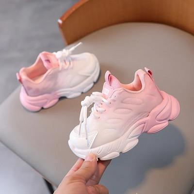 Toddler Baby Gradient Color Bērnu sporta apavi Mīksts skriešanas tīkls Elpojoši apavi zēniem meitenēm Apavi Modes kedas