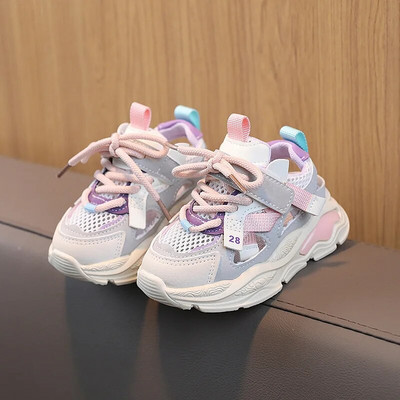 Toddler Baby Gradient Color Bērnu sporta apavi Mīksts skriešanas tīkls Elpojoši apavi zēniem meitenēm Apavi Modes kedas