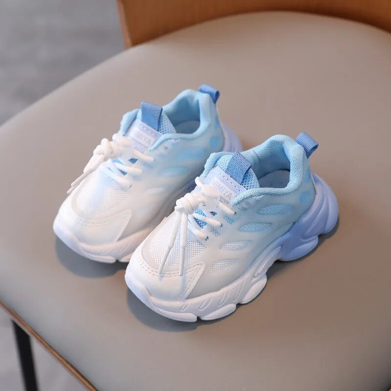 Toddler Baby Gradient Color Bērnu sporta apavi Mīksts skriešanas tīkls Elpojoši apavi zēniem meitenēm Apavi Modes kedas