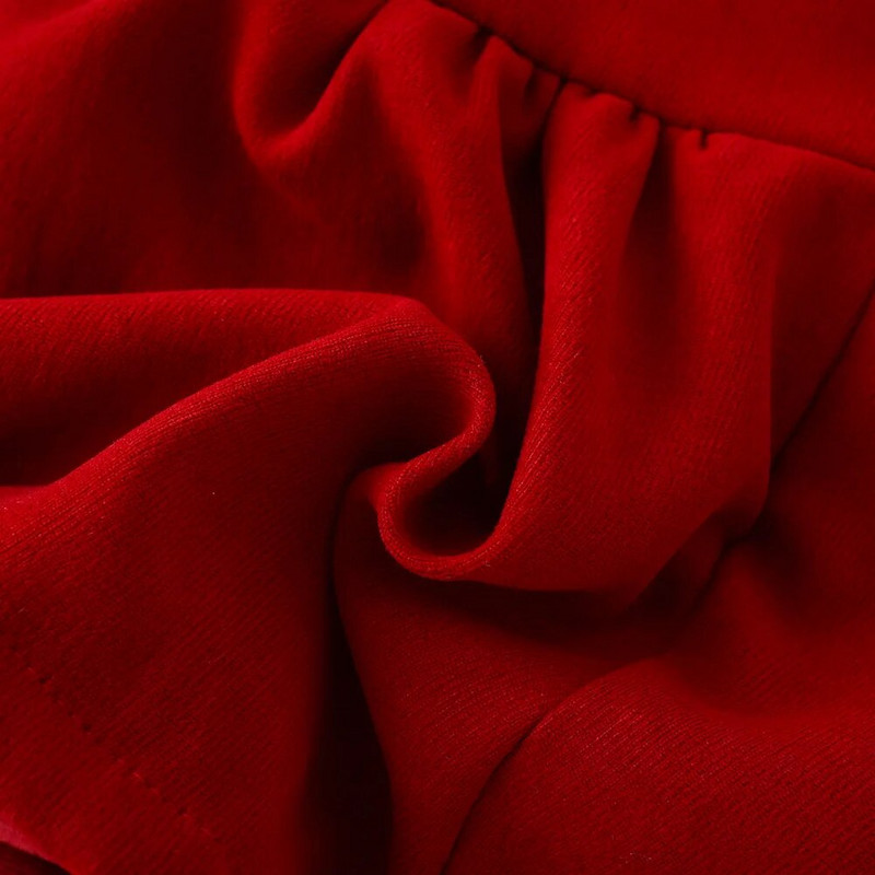 Meiteņu kleita ar garām piedurknēm rudens sarkana kokvilnas kleita, modes dzimšanas dienas kleita princesei bērniem