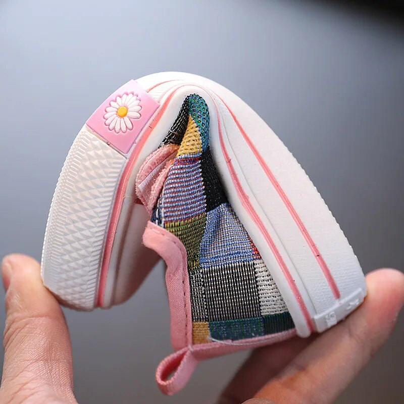 Bērnu ikdienas apavi Mazi bērni Bērni Audekla kedas zēniem Meitenes Modes Klasisks rūtains mīkstas gumijas zole Pavasaris Rudens