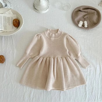 Χειμερινό φθινόπωρο πλεκτό φόρεμα για μωρά για μωρά Μόδα μασίφ μακρυμάνικο Πριγκίπισσα κορίτσι πουλόβερ Φόρεμα ζεστά βαμβακερά βρεφικά ρούχα