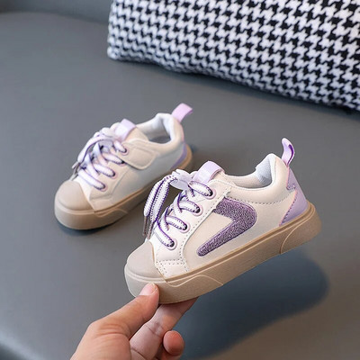 2024. gada rudens modes Bērnu ikdienas apavi Bērnu kedas Mazu bērnu apavi Zēniem Meitenēm Plakana zole Elpojoša Mīksta Sporta Skriešana