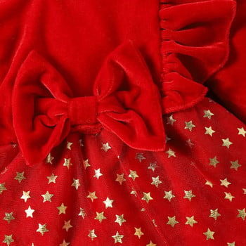 Χριστουγεννιάτικα Νεογέννητα Βρεφικά Ρούχα Velvet Romper 3 612 18 μηνών Winter Glitter Dress Star Outfit