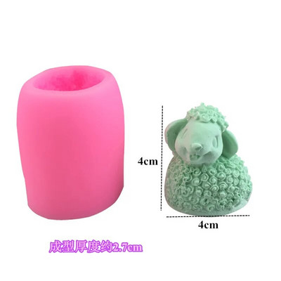 3D aitu sveču silikona veidne DIY sveču rokasgrāmata veidņu vairumtirdzniecība ziepju ģipša procesa pelējuma silikona veidnes amatniecībai 3D roku darbs