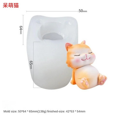 3D mosolygó macska szilikon gyertyaforma barkácsolás Rajzfilm macska gipsz kézműves gyanta szappankészítő készlet kézzel készített csokoládé jég tortaeszközök