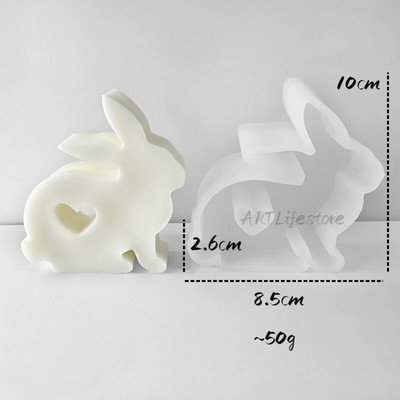 3D Love Rabbit silikona veidne DIY dzīvnieku aromterapijas sveces ģipša ziepju ražošanas rīks mājas dekorēšanai amatniecībai sveķu veidne