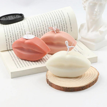 3D силиконова форма за свещи с лък и уста, ръчно изработена форма за сапун от смола от соев восък, форми за правене на ароматизирани свещи, занаяти, подаръци, домашен декор