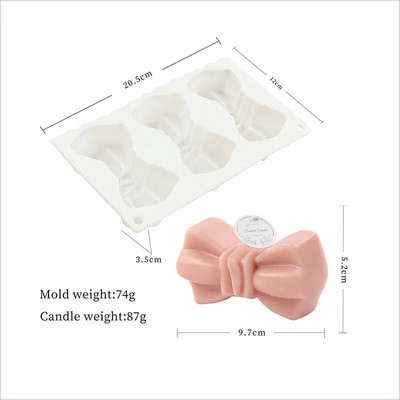 3D masni-csomós és szájú szilikon gyertyaforma Kézzel készített szójaviasz gyanta szappanforma Illatos gyertya készítés formák Kézműves ajándékok lakberendezés