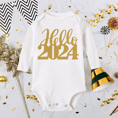Labdien, 2024. gada mazuļa bodijs zīdaiņu jaungada romāns, zēni, meitenes, apģērbi, jaungada ballīte, dāvana, tērpi mazuļiem, rotaļu tērpi mazuļiem ar garām piedurknēm