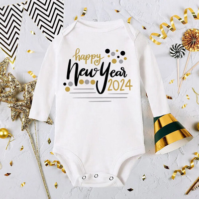 Labdien, 2024. gada mazuļa bodijs zīdaiņu jaungada romāns, zēni, meitenes, apģērbi, jaungada ballīte, dāvana, tērpi mazuļiem, rotaļu tērpi mazuļiem ar garām piedurknēm