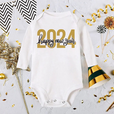 Labdien, 2024. gada mazuļa bodijs zīdaiņu jaungada romāns, zēni, meitenes, apģērbi, jaungada ballīte, dāvana, tērpi mazuļiem, rotaļu tērpi mazuļiem ar garām piedurknēm