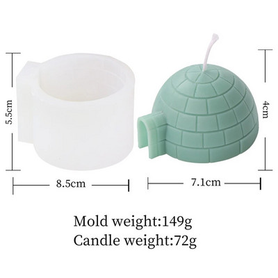 3D Antarktikas iglu sveču veidne DIY roku darbs ziepju ģipša māla sveķu amatniecība Silikona veidņu izgatavošana mājas dekorēšanai