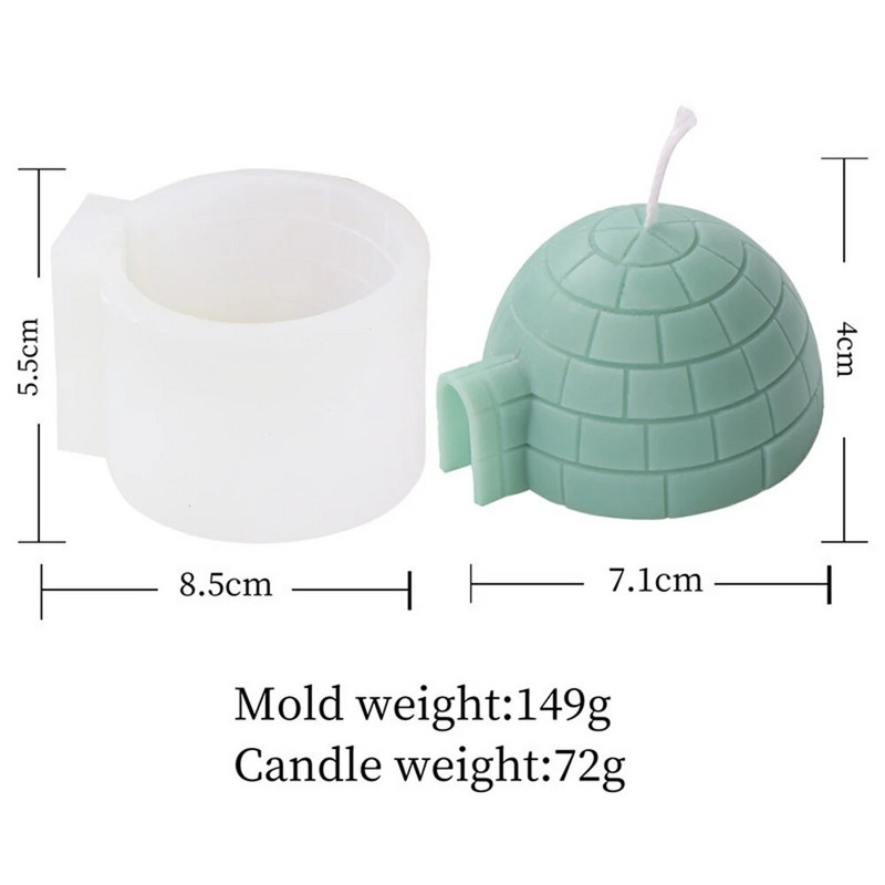 3D Antarktikas iglu sveču veidne DIY roku darbs ziepju ģipša māla sveķu amatniecība Silikona veidņu izgatavošana mājas dekorēšanai