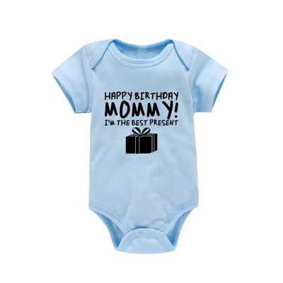 Su gimtadieniu MOMMY Print Medvilniniai drabužėliai kūdikiams naujagimiams berniukams mergaičių šliaužtinukai Mieli minkšti drabužėliai kūdikiams miegkostis Dovana mamai