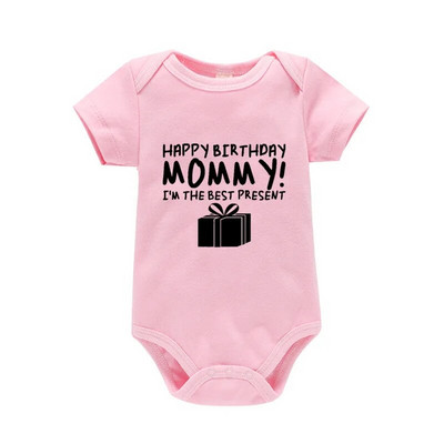 Su gimtadieniu MOMMY Print Medvilniniai drabužėliai kūdikiams naujagimiams berniukams mergaičių šliaužtinukai Mieli minkšti drabužėliai kūdikiams miegkostis Dovana mamai