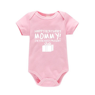Su gimtadieniu MOMMY Print Medvilniniai drabužėliai kūdikiams naujagimiams berniukams mergaičių šliaužtinukai Mieli minkšti drabužėliai kūdikiams miegkostis Dovana mamai