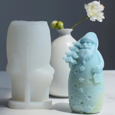 Χριστουγεννιάτικη φόρμα σιλικόνης για κερί Large 3D Santa Claus Pouring Handmade DIY Craft Forms 2022 new