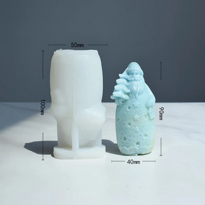 Kalėdinė silikoninė forma žvakei, didelė 3D Kalėdų Senelis, pilantis rankų darbo „pasidaryk pats“ amatų formeles, 2022 m. naujas