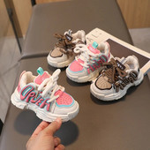 Bērnu kedas Rudens pavasaris zēniem elpojoši sporta apavi meitenēm neslīdoši ikdienas skriešanas apavi Toddler Pirmie pastaigu apavi