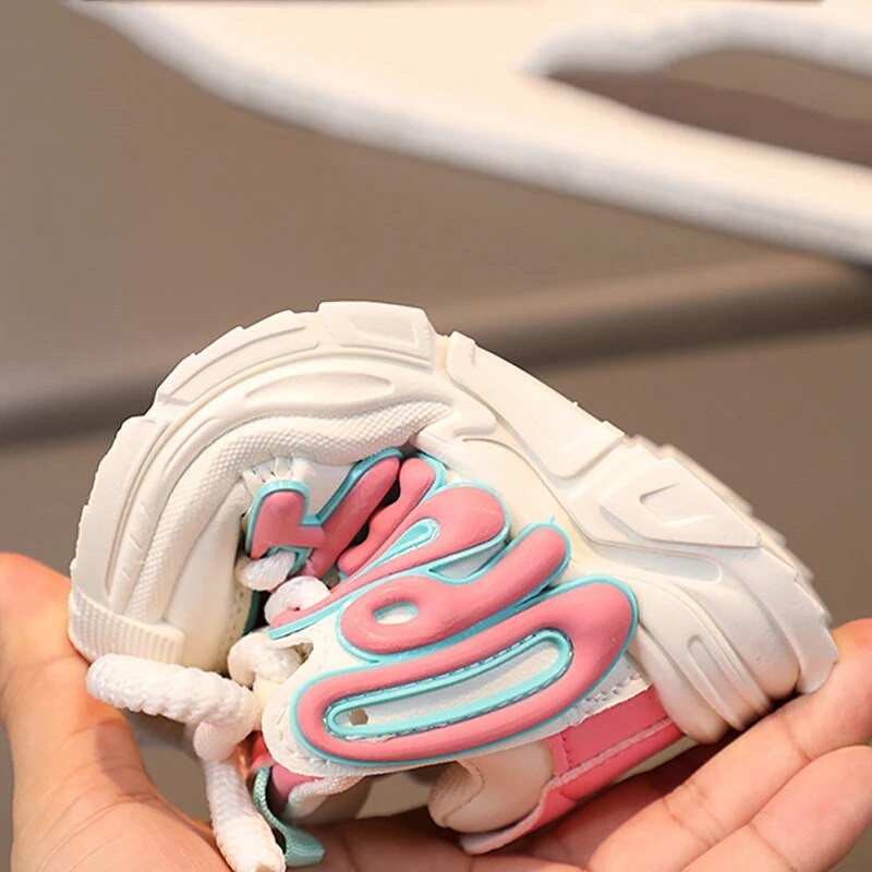 Bērnu kedas Rudens pavasaris zēniem elpojoši sporta apavi meitenēm neslīdoši ikdienas skriešanas apavi Toddler Pirmie pastaigu apavi