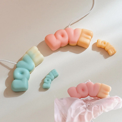 3D LOVE Letters Mucegai din silicon Mucegai pentru lumânări pentru fabricarea de lumânări DIY Mold pentru săpun Decor de nuntă