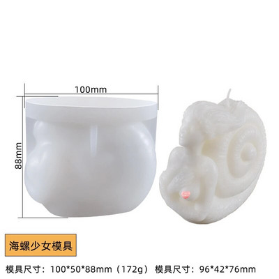 3D kagyló lány szilikon gyertyaforma barkácsolás tengeri istennő illatos gyertya vakolat dekoratív kézműves gyanta forma kézi szappankészítő eszköz