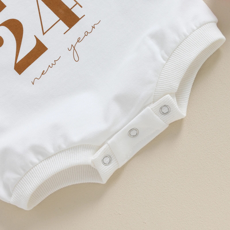 2024. gads, 0–18 M zīdaiņa jaungada rotaļu tērps ar burtu apdruku ar apaļu kaklu, garām piedurknēm, džemperi, mazuļu apģērbi