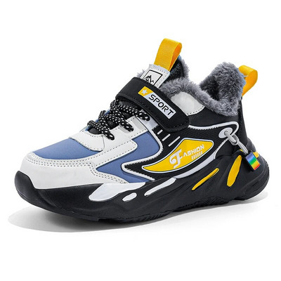 Ботуши за момчета Зимни детски ботуши за сняг Спортни детски обувки за момчета Обувки Маратонки Нови кожени спортни детски обувки за бягане
