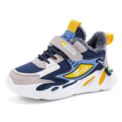 Ботуши за момчета Зимни детски ботуши за сняг Спортни детски обувки за момчета Обувки Маратонки Нови кожени спортни детски обувки за бягане