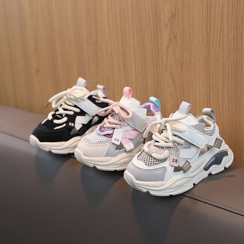 Bērnu sieta elpojoši sporta apavi Unisex TPR ikdienas sporta apavi Maziem bērniem zēniem meitenēm skriešanas apavi bērniem teniss 3–16 gadi, vasara