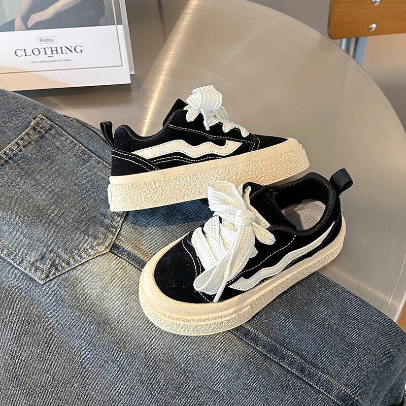 Bērnu svītraini audekla apavi Performances apavi zēniem Toddler Meitenes ar biezu dibenu platformas kurpes Teniss 6-14 g pavasaris rudens