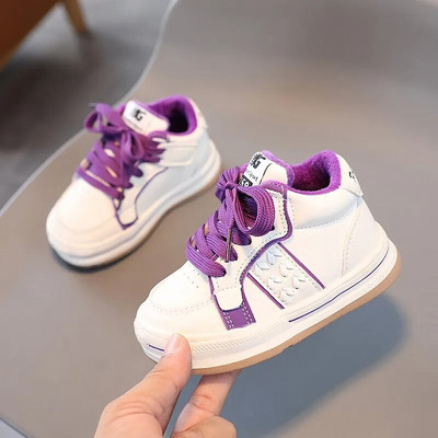 Ziemas bērniem siltas ādas ikdienas sporta kurpes Maziem zēniem meitenes sporta apavi bērniem pastaigu apavi 3 4 5 6 gadi balti slidu apavi