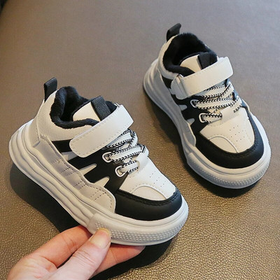 Bērniem siltas ikdienišķas kedas Maziem bērniem zēniem meitenēm kokvilnas apavi sporta apavi bērniem unisex studentiem skolas apavi 3-6g ziemas teniss