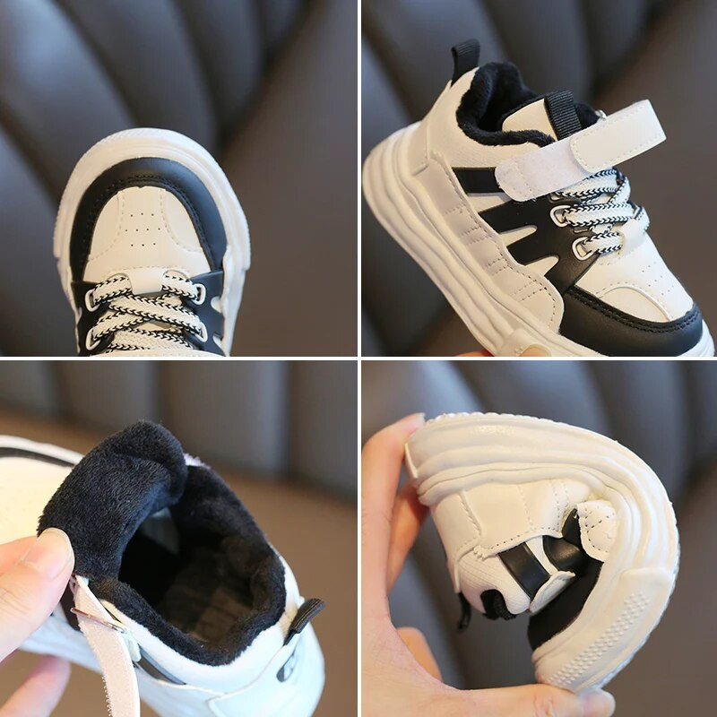 Bērniem siltas ikdienišķas kedas Maziem bērniem zēniem meitenēm kokvilnas apavi sporta apavi bērniem unisex studentiem skolas apavi 3-6g ziemas teniss