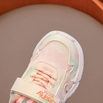 Детски сладки анимационни ежедневни маратонки Прохождащи момичета Дишащи спортни обувки Детски розови обувки за новородено Пролет Есен 1-6 г. Тенис