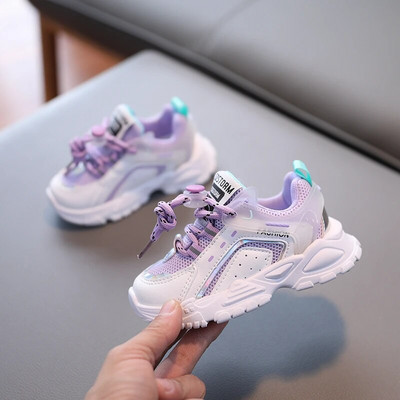 Bērnu dizains, kuplas kedas maziem bērniem, meitenēm, zēniem, elpojošas, šņorējamas, ikdienas sporta apavi bērniem, bērnu teniss 2–6 g. pavasaris, rudens