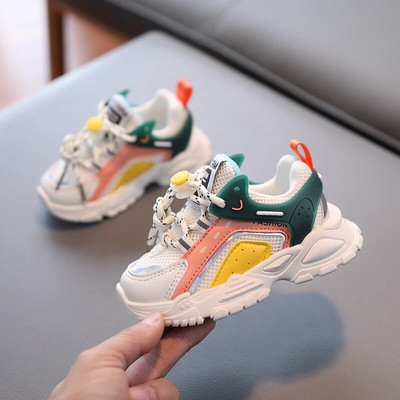 Bērnu dizains, kuplas kedas maziem bērniem, meitenēm, zēniem, elpojošas, šņorējamas, ikdienas sporta apavi bērniem, bērnu teniss 2–6 g. pavasaris, rudens