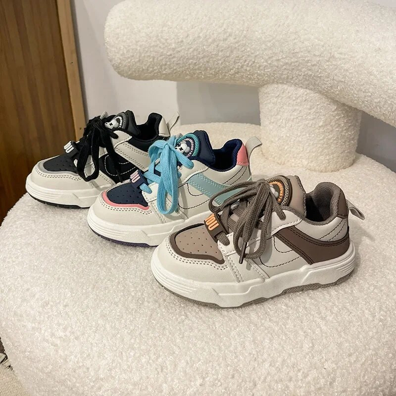 2024 m. Vaikai Sportiniai Bėgimo Sportiniai Batai Vaikams Laisvalaikiai Batai Berniukai Merginos Schuhe Juokingi Minkšti Lengvi mišrios spalvos PU oda