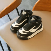 Berniukams medvilniniai batai žiema 2023 nauja vilna pastorinta vaikiška sportinė avalynė dideli vaikiški šilti berniukų du medvilniniai bateliai