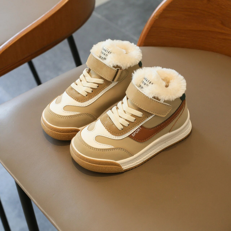 Berniukams medvilniniai batai žiema 2023 nauja vilna pastorinta vaikiška sportinė avalynė dideli vaikiški šilti berniukų du medvilniniai bateliai