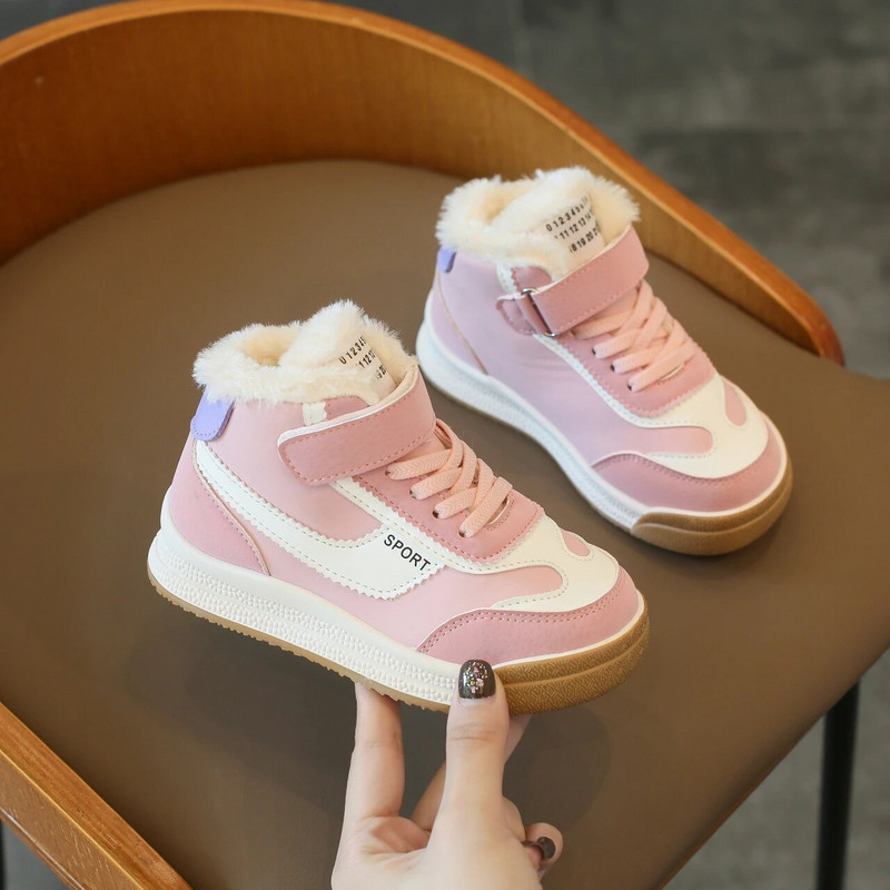 Berniukams medvilniniai batai žiema 2023 nauja vilna pastorinta vaikiška sportinė avalynė dideli vaikiški šilti berniukų du medvilniniai bateliai