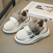 Bērnu Neslīdošas, kuplas kedas Toddler Meitenes Zēniem Šņorējamas Ikdienas sporta apavi Bērnu Ādas Teniss 6-16Y Apavi Pavasaris Rudens