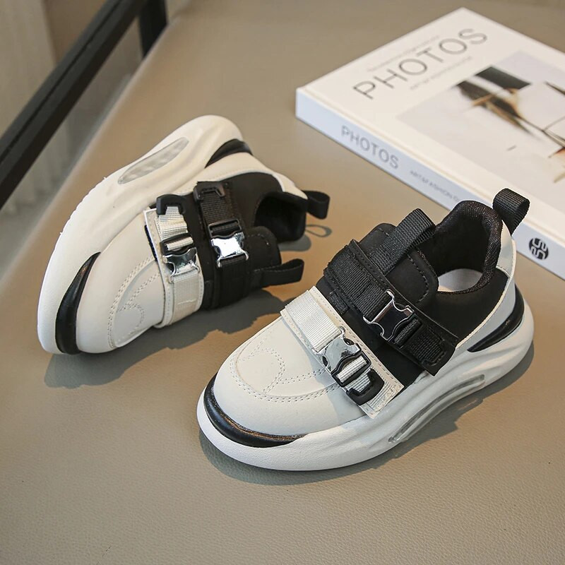 Bērnu Neslīdošas, kuplas kedas Toddler Meitenes Zēniem Šņorējamas Ikdienas sporta apavi Bērnu Ādas Teniss 6-16Y Apavi Pavasaris Rudens