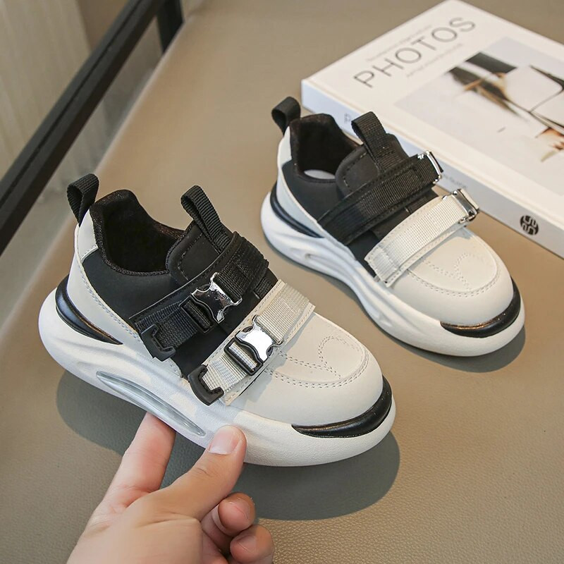 Bērnu Neslīdošas, kuplas kedas Toddler Meitenes Zēniem Šņorējamas Ikdienas sporta apavi Bērnu Ādas Teniss 6-16Y Apavi Pavasaris Rudens