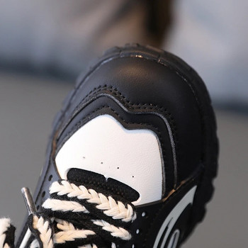 Детски топли кадифени масивни маратонки Прохождащи момичета Момчета Неплъзгащи се спортни обувки Детски дебело дъно Ежедневни обувки за тенис 6-16 г. Зима