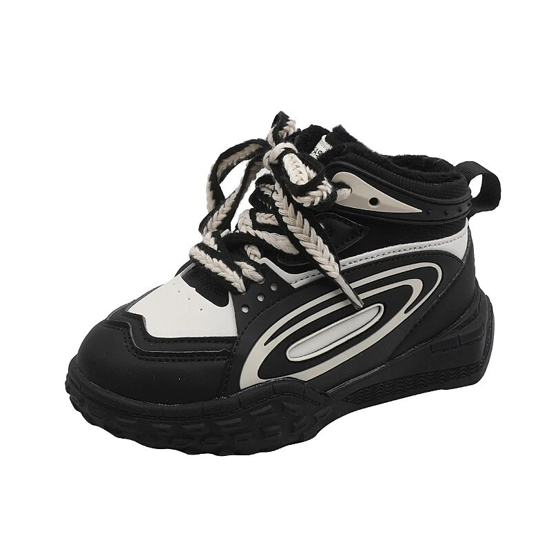 Bērniem Siltas samta kuplas kedas Maziem bērniem Meitenēm Zēniem Neslīdoši sporta apavi bērniem ar biezu dibenu tenisa ikdienas apavi 6-16G ziema