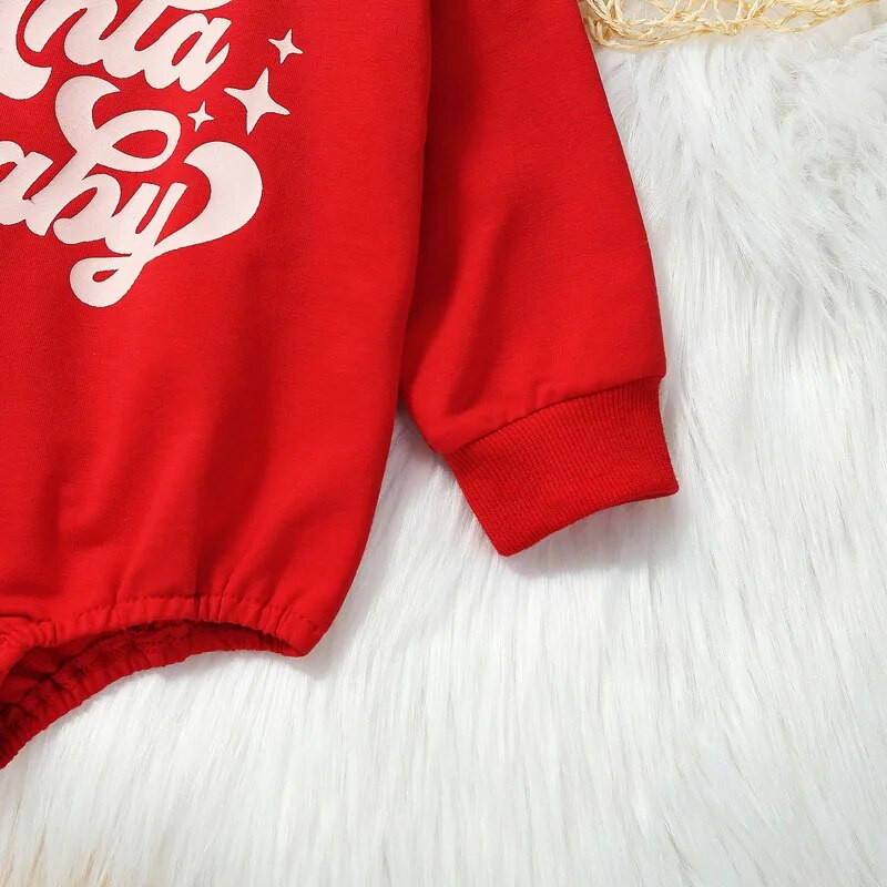 Kūdikių kalėdinis šliaužtinukas ilgomis rankovėmis su kaklo raidėmis spausdinti rudeniniai kostiumai, drabužiai mergaitėms, berniukams