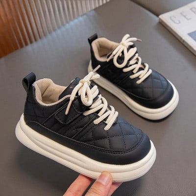 Laste vabaaja nahast kingad Väikelapsed poisid Tüdrukud libisemiskindlad paksu tallaga puuvillased saapad Tenis Laste uisukingad 3-12 a sügis-talv